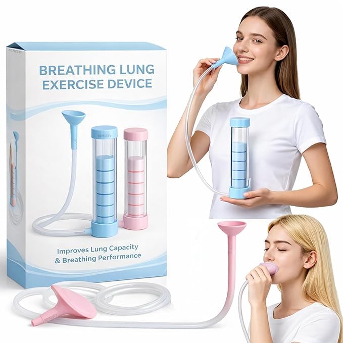 HARVA® Lung Exerciser & Respiratory Muscle Trainer | Breathing Dumbbells for Lung Capacity Improvement, Abdominal Breathing & Pulmonary Fitness | Portable Breathing Exercise Device (Multicolor)