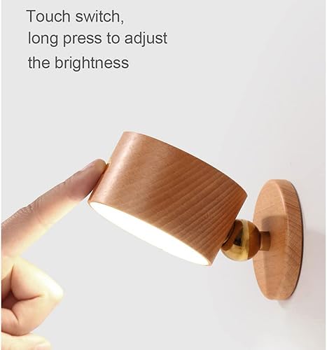 Miniatura 2 de DZDTWM Luces LED de lectura montadas en la pared, apliques de pared, carga USB, bola magnética se puede girar 360  (caqui)