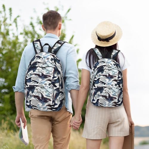 Mochila de viaje casual EdWal para adultos con ballenas asesinas 6