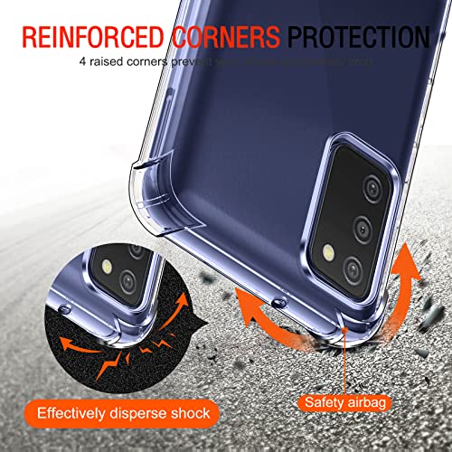 Image of Lustree Back Cover Transparent Case Compatible with Samsung Galaxy A03s | Clear + TPU Case with 4 Corner Air Cushion Protection & Camera Protection | Slim& Stylus Cover