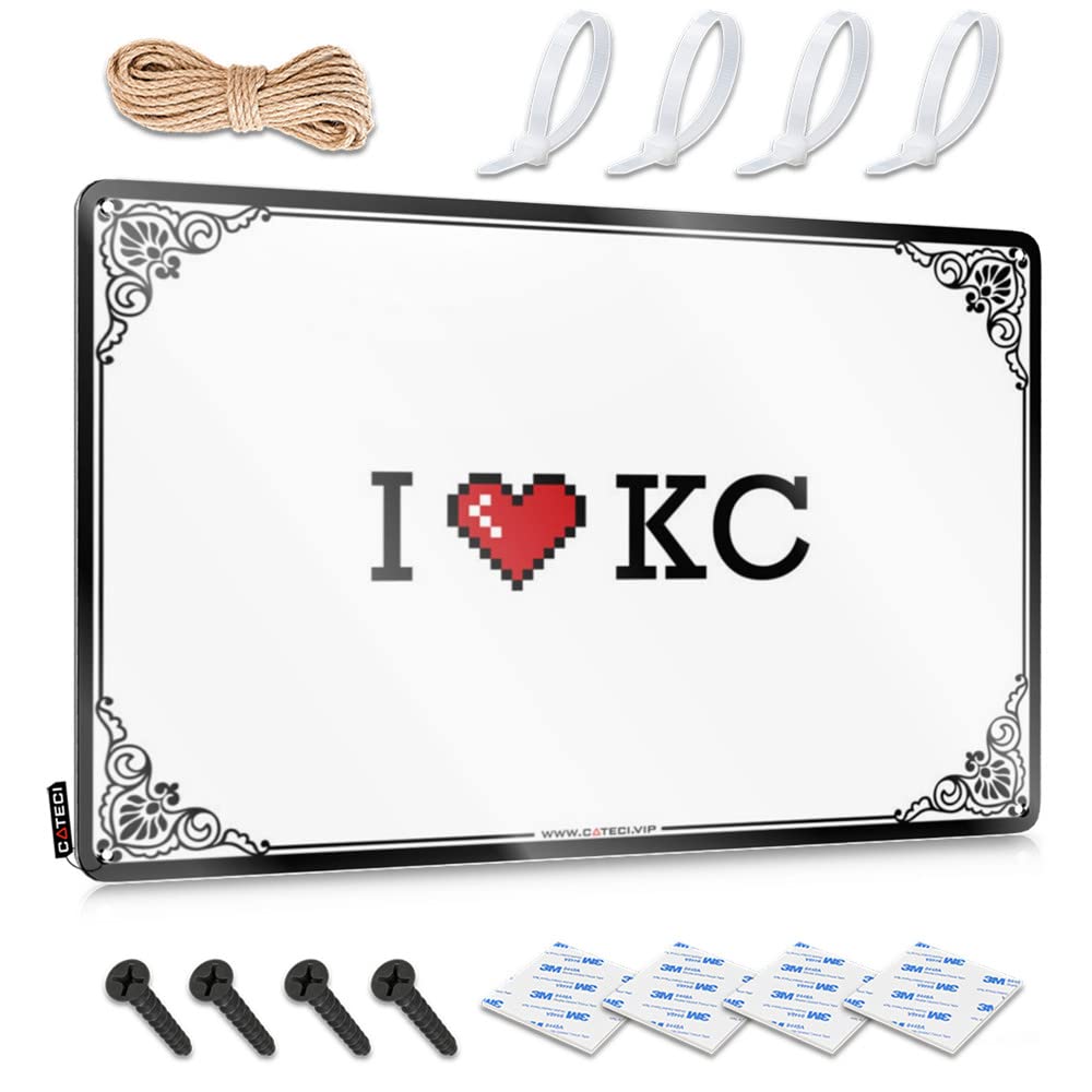Life Retro Wall Art Rustic Soft Bath | I Love Kc Preppy Metal Wall Decor For Mancave Home(20X30CM)