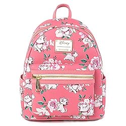 Loungefly Disney The Aristocats Marie Pink Floral Allover-Print Mini Fashion Handbag Backpack WDBK1287