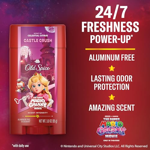 Image of Old Spice X Super Mario, Castle Crush with Celestial Citrus Scent, Aluminum Free Deodorant + Body & Face Wash Bundle for Men, Smell Super with 24 /7 Lasting Freshness & 24 /7 Shower Clean (Pack of 2)