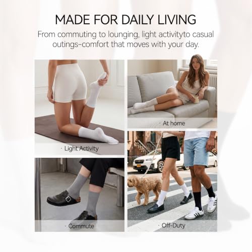NIASOUL 6 Pack Mens Cotton Dress Socks,Lightweight Mini Crew Socks - image 8