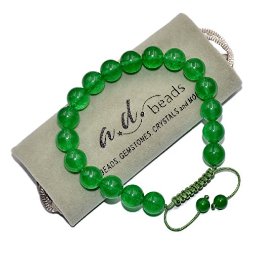 Image of AD Beads Natural 10mm Gemstone Bracelets Healing Power Crystal Macrame Adjustable 7-9 Inch