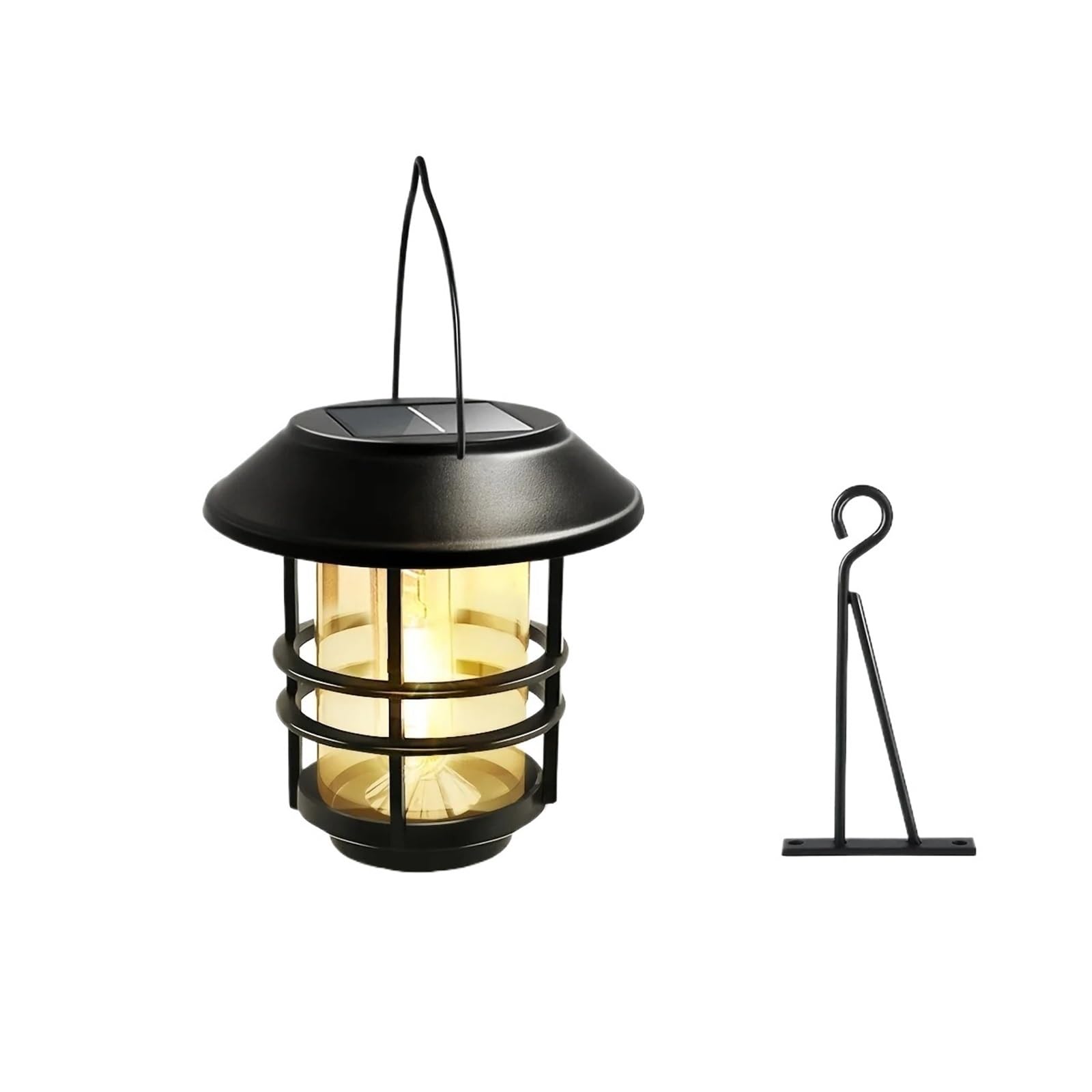 PengWei 1pc Solar Wall Lantern Clear Glass Metal LED Lamp IP44 Outdoor Light for Porch Garden(2pcs Warm White)