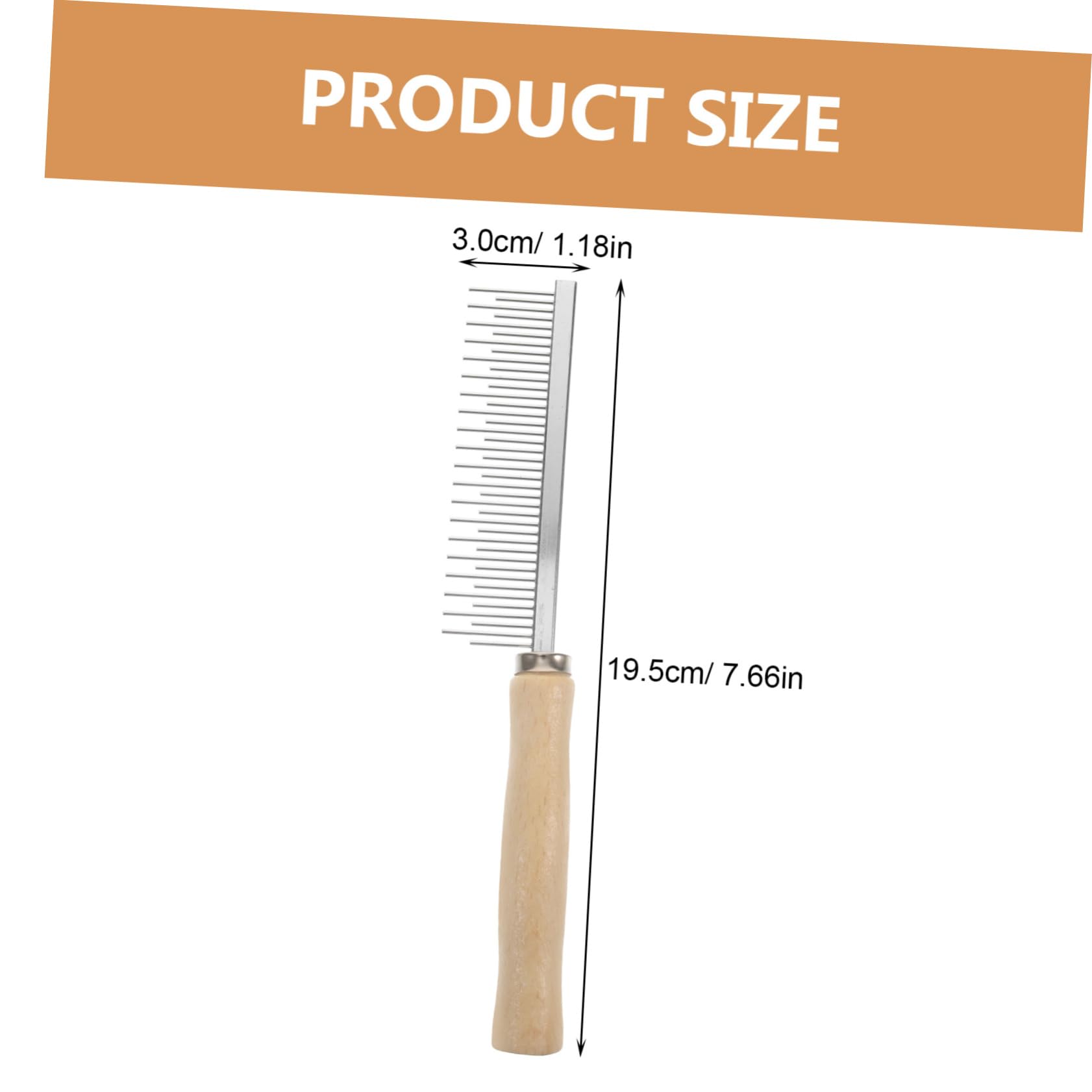 POPETPOP Daily Use Pet Grooming Comb Wear Resistant Dog and Cat Hair Brush with Wooden Handle Ergonomic Design for Comfortable Combing Compact and Durable Pet Supply