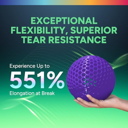 Image of OVERTURE TPU Filament TPU Material for 3D Printers 3D Printing 3D Printer Filament 1.75mm 1kg Spool High Density High Dimensional Accuracy Fits Most FDM Printers (Purple)