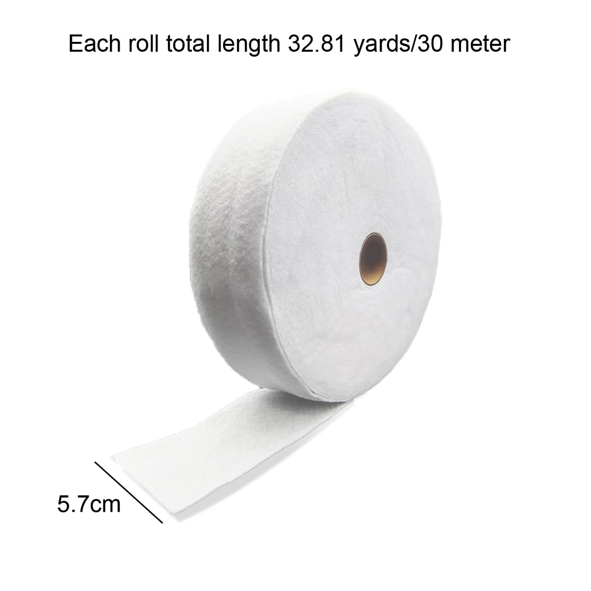 1 Roll 2 1/4 Inch Cotton Quilting Batting Strip Quilting Filling Strips Needle Punched Quilts Batting Upholstery Cotton Rolls for Rug Purse Braided Rug Throw Rug, White