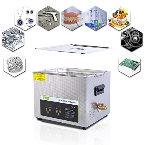 ONEZILI Ultrasonic Cleaner 15L, 360W Power Ultrasonic Parts Cleaner with Heater and Basket for Cleaning Carburetors Guns Bullets Brass Metal Parts, Professional Ultrasonic Bath Machine for Men