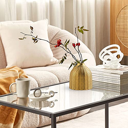 Kiiwaa Gold Vase Set Of 3, Ceramic Small Vases Decor For Flowers, Table Decorations For Living Room Dining Room, House Fireplace Bookshelf Mantle Tv Stand Decor #TOP7