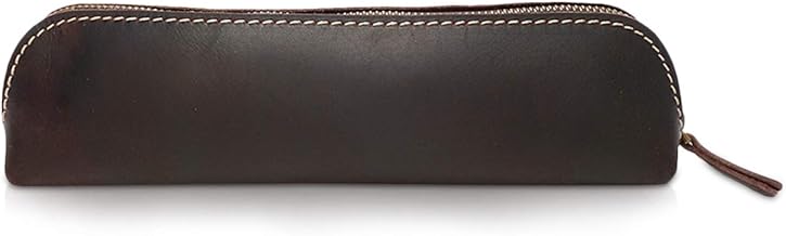 PORRASSO Astuccio Cuoio Portamatite Pencil Case Impermeabilizzante Cartoleria Organizer per Uomini Donne Teenager Studenti Scolastico Ufficio