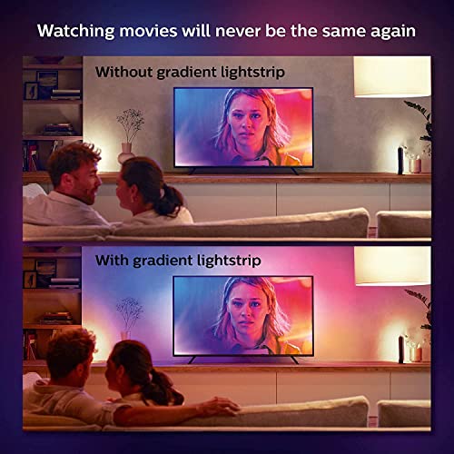 Image of Philips Hue Gradient LED LightStrip 55in (Sync with TV, Music and Gaming), Hue Hub & Hue Sync Box Required (Renewed)