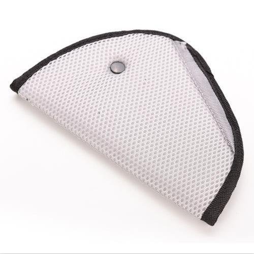 Seat Belt Adjuster, Car Safety Cover Strap Adjuster Pad Harness, Luxuries Comfortable Protection for Adult Children Keep Belt Away from Neck and Face, Made of Air Mesh Fabric (Premium Luxuries White)