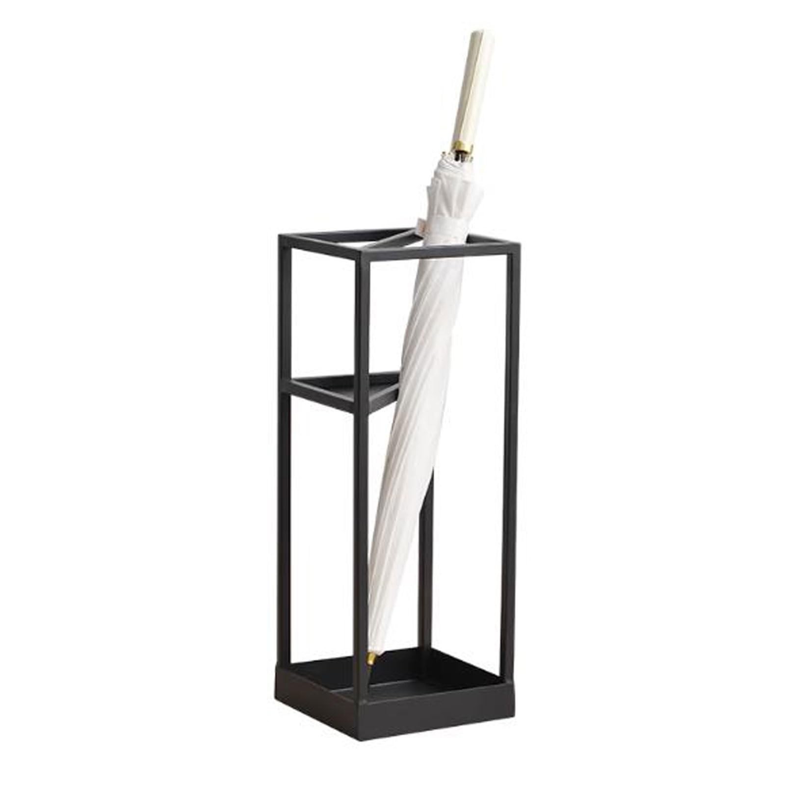 CFY652 Umbrella rack Narrow Umbrella Stand, Holder for Home Office Entryway, Iron Bucket Storage Rack Freestanding, for Canes Walking Sticks Long Short Office(Black)