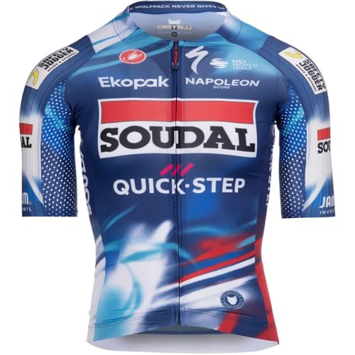 Soudal/Quick-Step Aero Race 8S Jersey - Men's, Blue/Red, XXL
