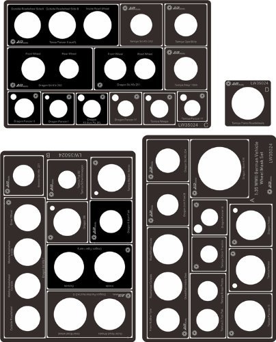 Alliance Model Works 1:35 Wheel Stencil Mask Set WWII German #LW35024