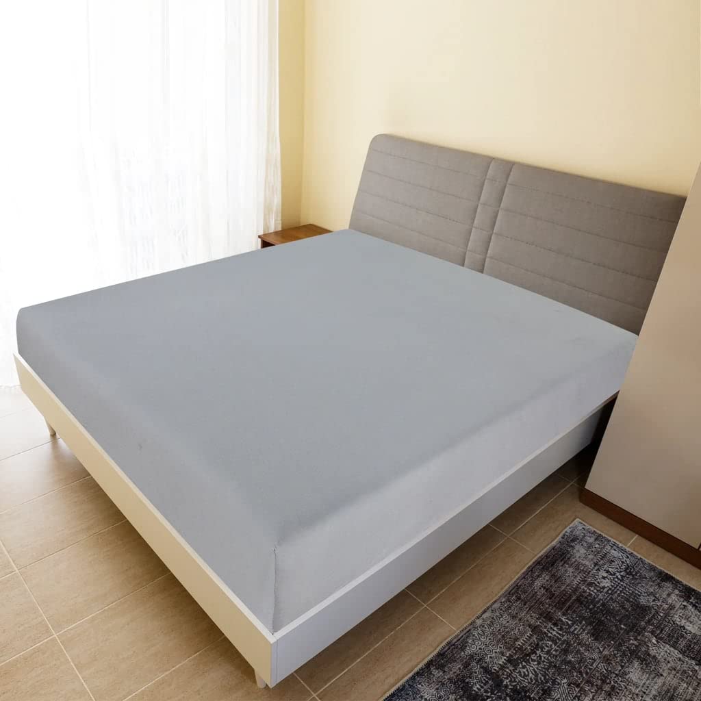 Spannbettlaken 180x200 cm Jersey Baumwolle - 2er Set Grau - Weiches Bettlaken für Matratzen - Atmungsaktiv und Elastisch