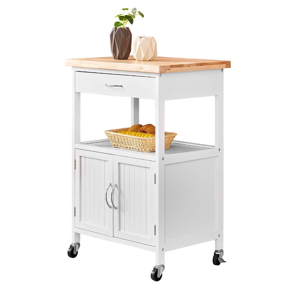 Kitchen Storage Sideboard Cupboard Trolley Cart on Wheels for Dining