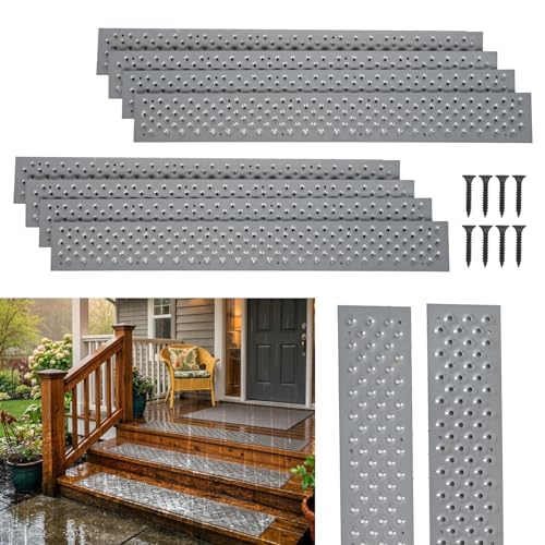 Peldaños de aluminio antideslizantes para solucionar escaleras resbaladizas exteriores