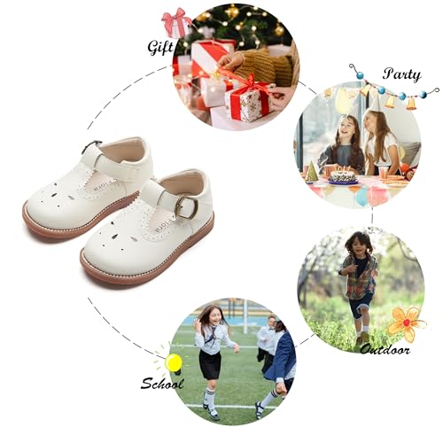 Image of Felix & Flora Toddler Little Girl Mary Jane Dress Shoes - Ballet Flats for Girl Party School Shoes