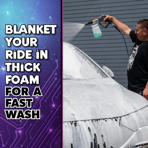 Chemical Guys, Adjustable Foam Cannon for Pressure Washers, 32 oz | Thick clinging snow foam for a safe pre-wash, adjustable foam control knob and quick-connect fitting for pressure washers - image 5