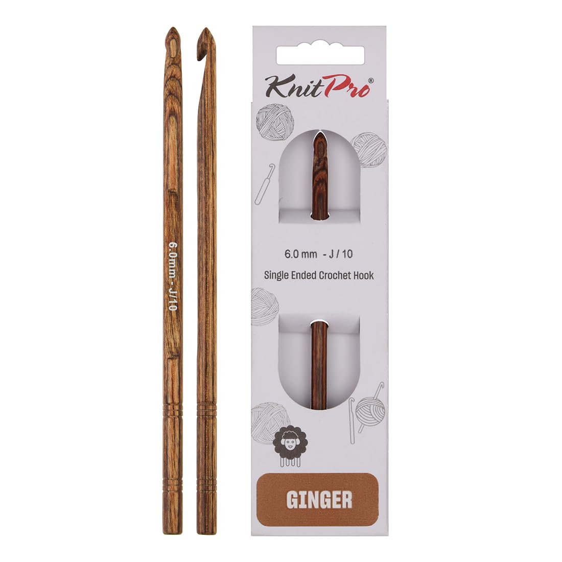 KnitPro Ginger Single Ended Crochet Hook | 6.00mm