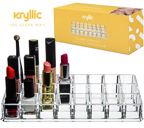 Kryllic Lipstick Holder - Lipgloss Organizers - 24 Slot Lipstick Organizer - Lipstick Organizers And Storage - Acrylic Lipstick Holder - Lip Gloss Holder - Lipstick Organizer For Vanity #TOP1