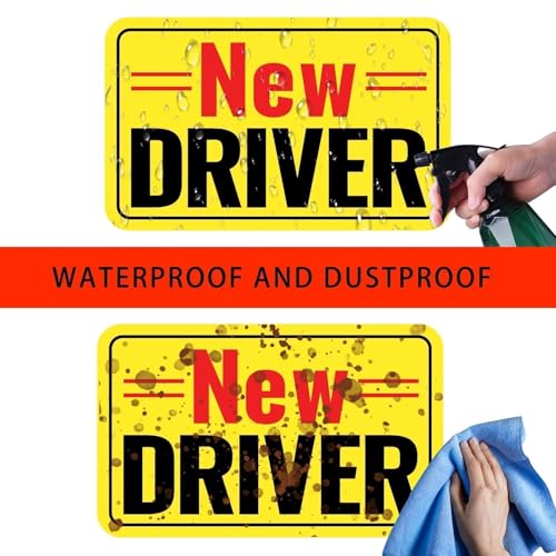 Image of 2 Pack Student Driver Magnet & New Driver Car Magnet - Removable Reflective Stickers No Residue, Automotive Safety Stickers, Magnetic Decal (Red /Black-New)