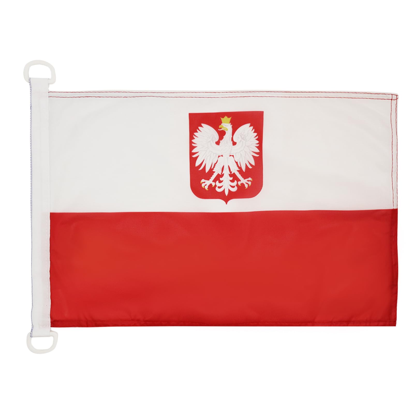 AZ FLAG - Poland Civil Ensign Nautical Flag - 18'' x 12'' - For Outdoor and Boat - Polish merchant Banner Knitted Polyester with Two Plastic Rings - Vivid Colors - 12x18 in - 45x30 Cm
