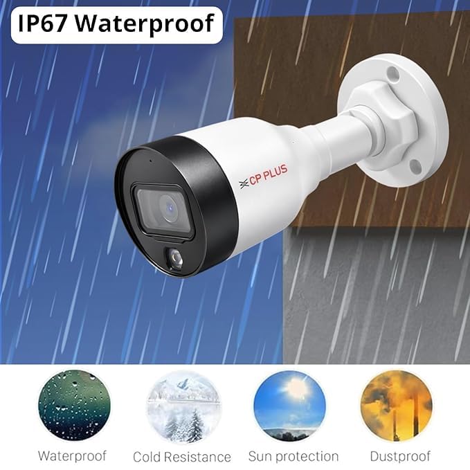 Image of CP Plus 8 CH NVR with 2MP IP Wired Colour Vision in Night with Audio(Built in Mice) 8 CCTV Camera Set with (8 CH NVR,Outdoor bullete-4Nos,Indoor Dome-4Nos(Without Hard Drive)