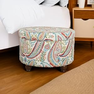 Homepophomedecorupholsteredroundstorageottomanottomanwithstorageforlivingroombedroomboldpaisleylarge Urban Country Home Decor Homepop home decor upholstered round storage ottoman ottoman with storage for living room bedroom bold paisley large urban country home decor