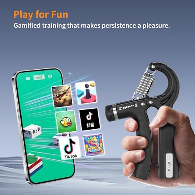 DEPGI Smart Grip Strength Trainer with App, Digital Hand Gripper with 10-130LB Resistance for Muscle Building & Injury Recovery£¨2 Pack)