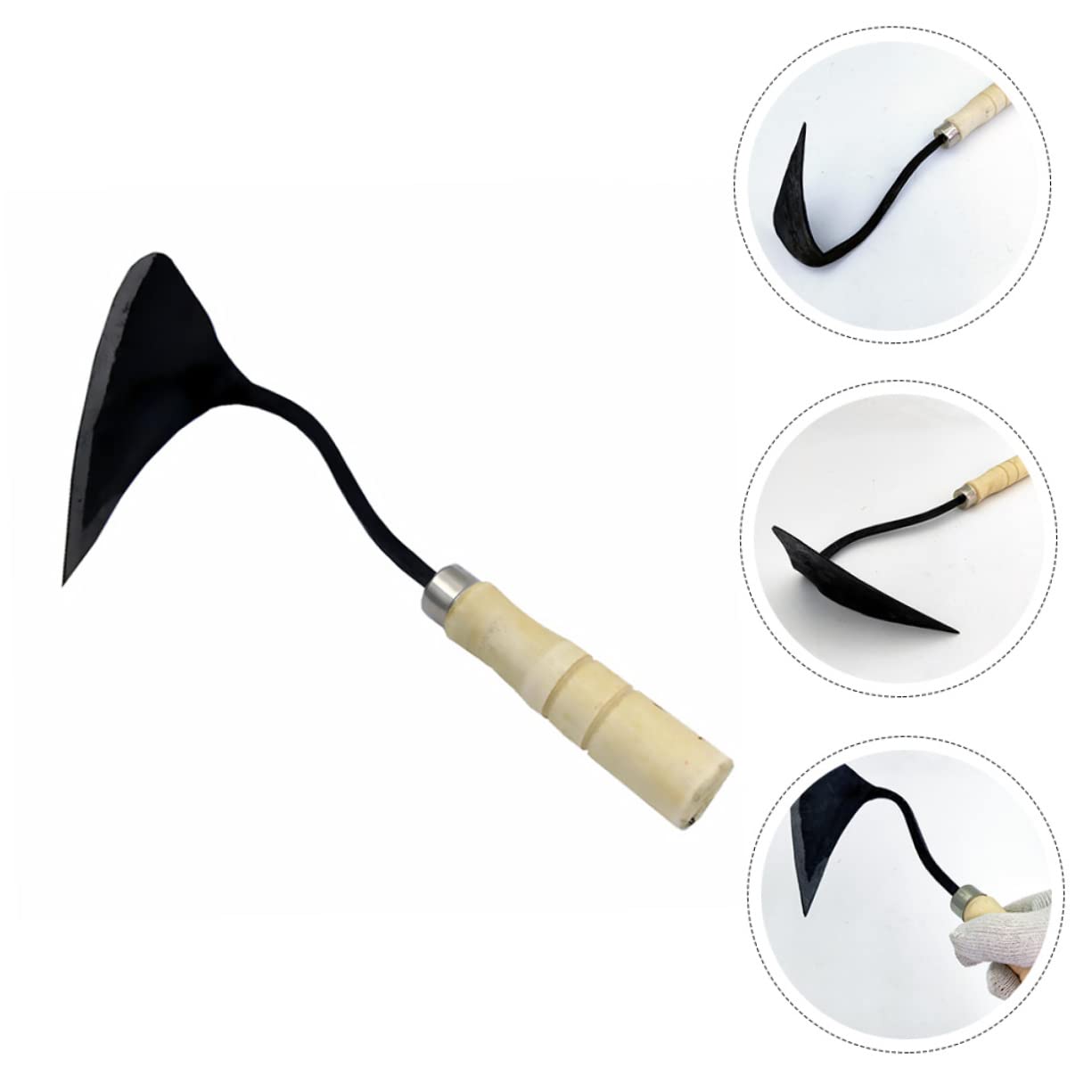 Toddmomy Triangular Pointed Hoe Garden Hoe for Gardening Weeding Ergonomic Design