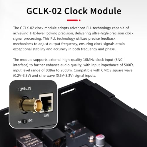 Image of Gustard S26 Music Server, Digital Audio USB Audio Interfaces GCLK-02 Clock Module Network 10MHz Clock, Ultra-Low Latency Audio Processing System CelPlayer Roon Core UPnP Server, Silver