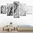 SIGNWIN 5 Panel Canvas Wall Art Animals Black and White Dramatic Duotone Expressionism Grey Modern Artwork for Home Decorations Ready to Hang - 60"x32"x5 Panels