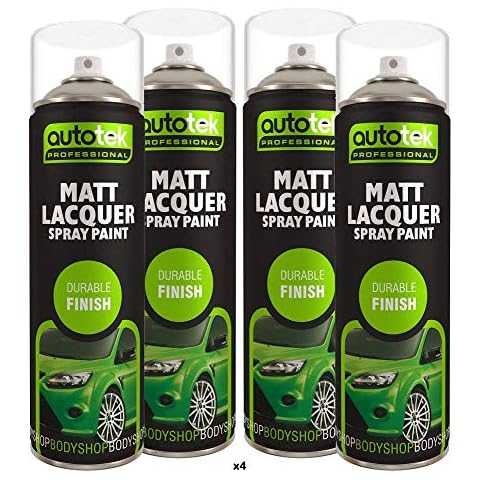 Autotek Matt Lacquer Spray Paint - 4x 500ml Cover
