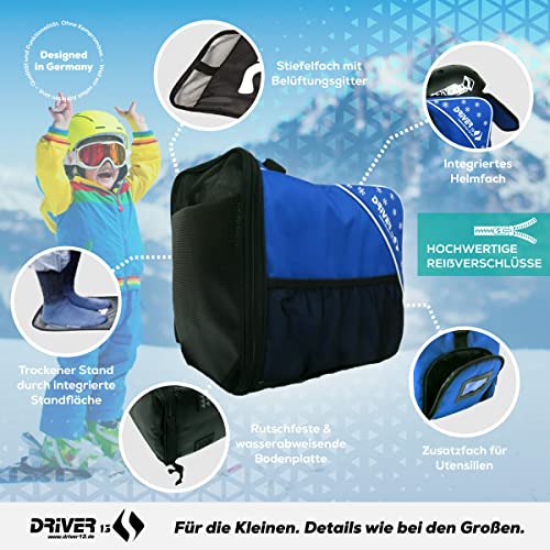 Sac pour bottes de ski enfants avec compartiment casque Driver13 bleu