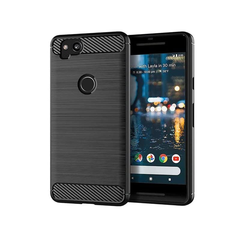Image of NPRC Hybrid Ultra Slim Protective Case TPU Non-Slip Carbon Fiber Texture Shockproof Case Cover for Google Pixel 2 - Black