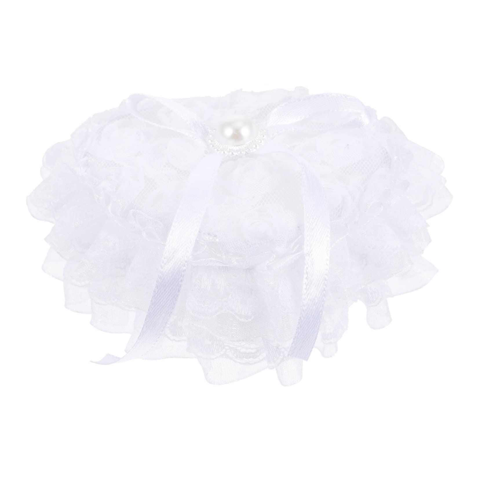 NAMOARLY Heart Shape Ring Pillow for Wedding Ring Holder Pillow Lace Romantic Wedding Decorations