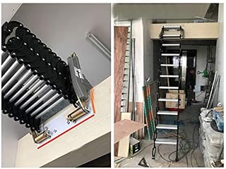 Z6 Aluminum attic Ladder Invisible Folding Staircase Multi-Function loft Ladder 3.28ft-9.84ft Custom