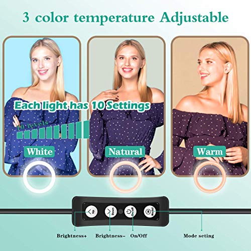 image for Pretty Selfie Ring Light with Tripod Stand & Cell Phone Holder - 8