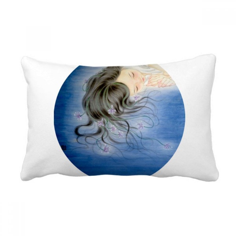 Coussin multicolore style chinois aquarelle orchidée finitions soignées
