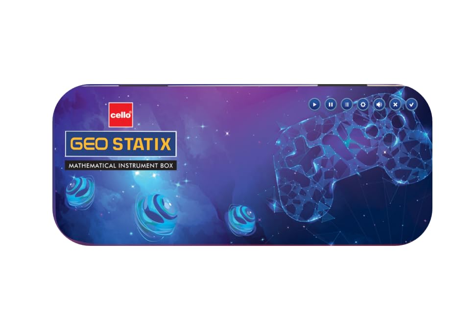 Cello Geometry Box | Mathematical Drawing Instrument Box | Compass Box for kids | 10 Pieces Geometry Set