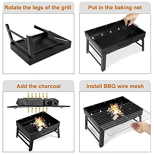Barbecue-Grill-Charcoal-Grill-Folding-Portable-Lightweight-Barbecue-Grill-Tools-for-Outdoor-Grilling-Cooking-Camping-Hiking-Picnics-Tailgating-Backpacking-Party-Medium