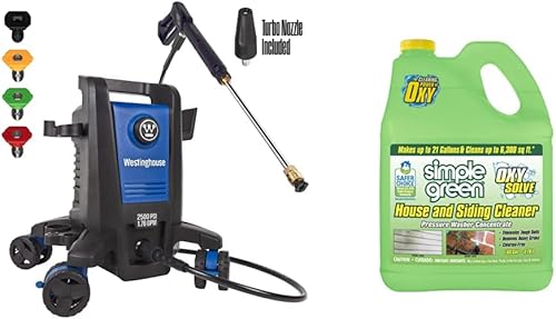 Westinghouse ePX3500 - Lavadora a presión eléctrica (2500 PSI) y limpiador de limpieza a presión Oxy Solve House y Siding (1 galón)