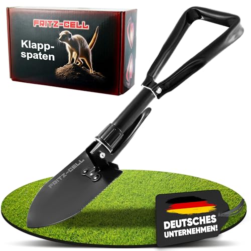 Klappspaten Fritz-Cell Bundeswehr Feldspaten Stil CC1 Mini mit Hacke und Tasche für Camping und Survival