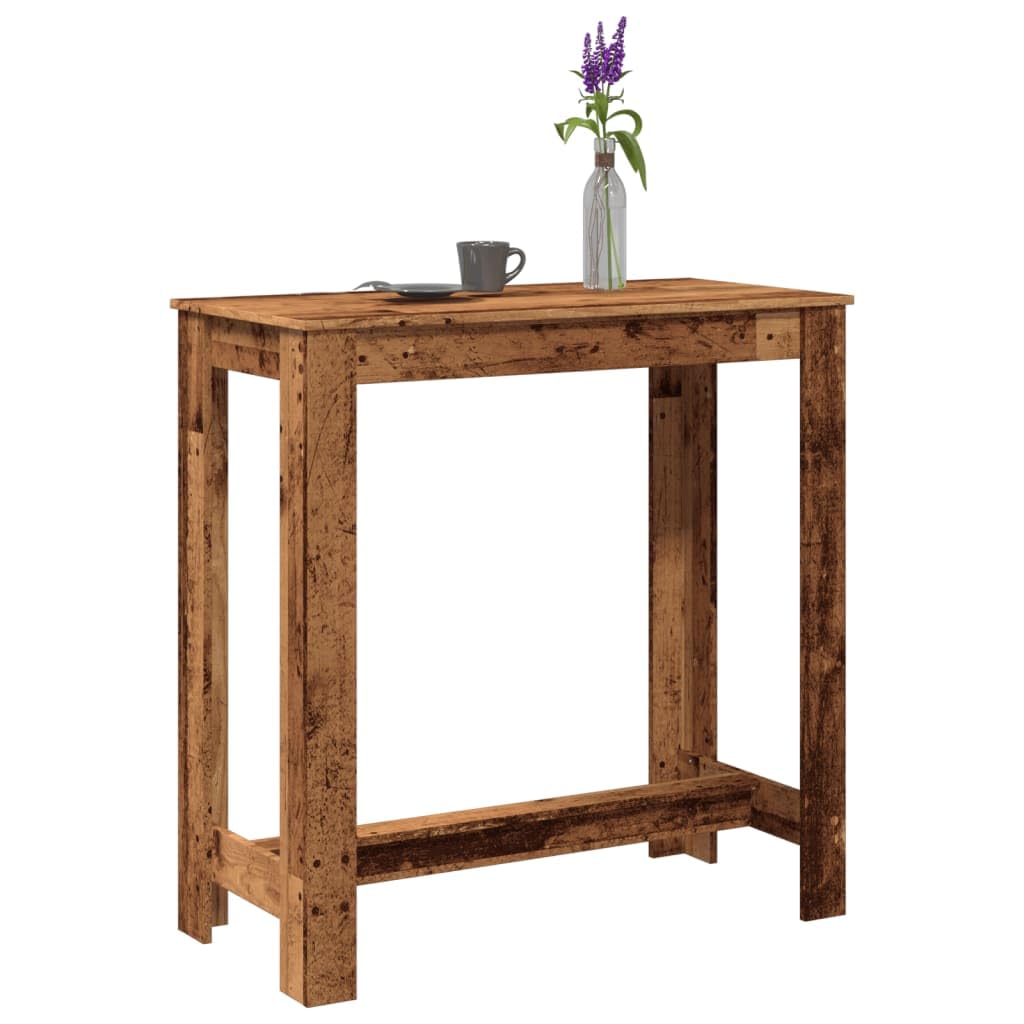 vidaXL Mesa Alta de Bar Madera ingeniería Envejecida 102x50x103,5 cm, Mesa de Bar, mesita de Bar, Mesa Alta de Cocina, mesas de Bar, Mesa de Pub