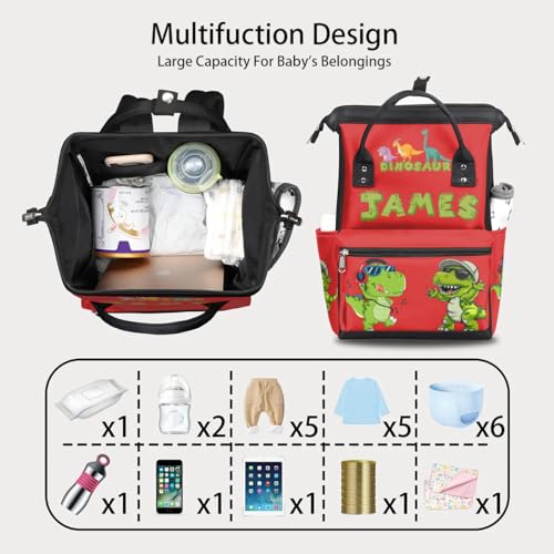 Image of Personalized-Dipaer-Backpack for Baby-Boys Diaper Bag with-Name as Gift-for-Baby Mommy-Backpack