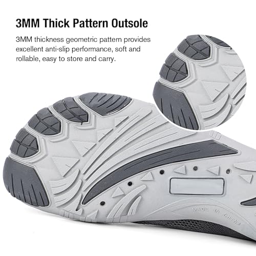 Image of hiitave Men Barefoot Water Shoes Beach Aqua Socks Quick Dry for Outdoor Sport Hiking Swiming Surfing